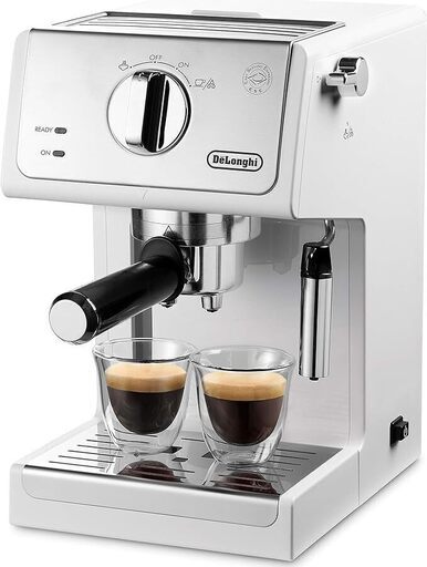 De'Longhi (デロンギ) エスプレッソメーカー ECP3220J-W カプチーノ ラテアート エスプレッソマシン ロングカップ対応(12cmまで) [トゥルーホワイト]