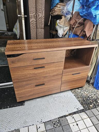 美品 レンジボード 食器棚 ブラウン家具 収納家具