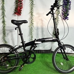 No.66LUPUS[ルプス]20吋 折り畳み自転車 アルミ/7speed/ブラック整備済み中古現状