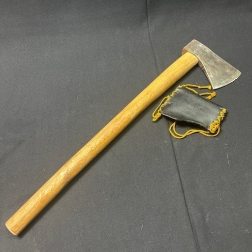 A12283 斧 マサカリ 大型 大工道具 薪割り 古道具 山師 全長69cmアウトドア キャンプ 林業