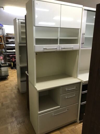【FU869】★マツダ家具  松田家具  レンジボード  レンジ台  キッチンカウンター  大容量  ファミリータイプ  オシャレ  シンプル  コンパクト  収納家具  キッチン家具  クリーニング済 堺市 深井 【ジャングルジャングル深井店】