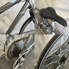 544(ム)□岐阜発　△GIANT CROSS/クロスバイク/3×7段変速/走行確認/サドル表面ひび割れあり/フロント変速できません/現状品　R6.5/10□