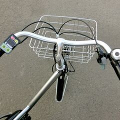 電動アシスト自転車 24インチ シティサイクル 鍵付き 前後カゴ付き 