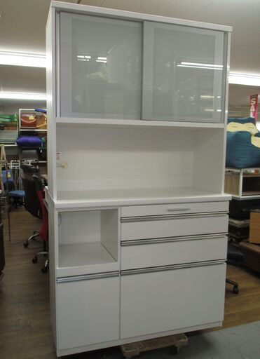 R633 松田家具 キッチンボード、食器棚、幅117cm Used・キレイ