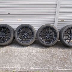 夏タイヤ 2017年製 205/50R17 ダンロップルマンV 約5分山 G-speedアルミ付き PCD114.3 インセット53 ４本中古　エスクァイア ウ゛ォクシー ノア