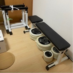終了】筋トレ バーベル ダンベル 90kg ベンチプレス ワイルドフィット