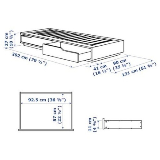 美品】IKEA ダブルベッド マットレス付き 両面収納あり お届けします 