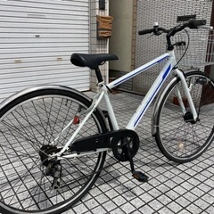 【クロスバイク】27インチ　6段変速　LEDオートライト仕様❗️前カゴ、泥除け付❗️通勤、通学にも便利❗️若林自転車　膳所店　SALE中❗️