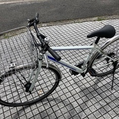 【クロスバイク】27インチ　6段変速　LEDオートライト仕様❗️前カゴ、泥除け付❗️通勤、通学にも便利❗️若林自転車　膳所店　SALE中❗️