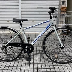 【クロスバイク】27インチ　6段変速　LEDオートライト仕様❗️前カゴ、泥除け付❗️通勤、通学にも便利❗️若林自転車　膳所店　SALE中❗️