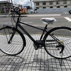【クロスバイク】27インチ　外装6段変速　LEDオートライト付　前カゴ、サドル新品❗️若林自転車　浜大津店　SALE中❗️