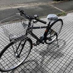 クロスバイク】27インチ 外装6段変速 LEDオートライト付 前カゴ