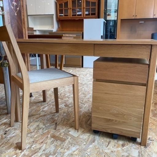 良品計画 無印良品 デスク3点セット オーク材 学習机 PCデスク家具