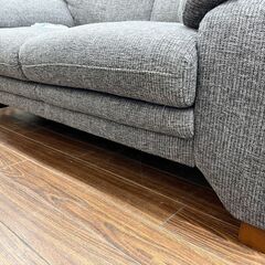 札幌 東区 二人掛けソファ/2P グレー W132×D81×H95cm 布製 リビング