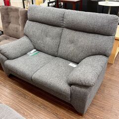 札幌 東区 二人掛けソファ/2P グレー W132×D81×H95cm 布製 リビングソファ シンプル 家具 札幌 東区 二人掛けソファ/2P グレー W132×D81×H95cm 布製