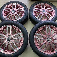 結構綺麗な】和道桜五部咲き＆185/60R15 アルミタイヤの4本セット