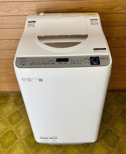 シャープ洗濯機　ES-TX5E-S    2021年製