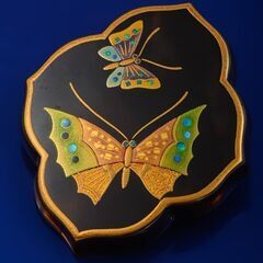 松山武司作 K18 蒔絵 ブローチ (ペンダント兼用) 品番b23-123