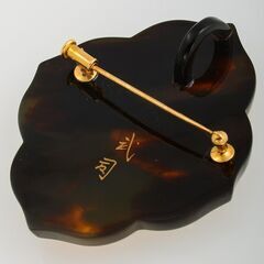 松山武司作 K18 蒔絵 ブローチ (ペンダント兼用) 品番b23-123