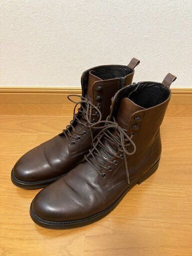【美品】ボエモス(BOEMOS)イタリア製 サイドジップレザーブーツ