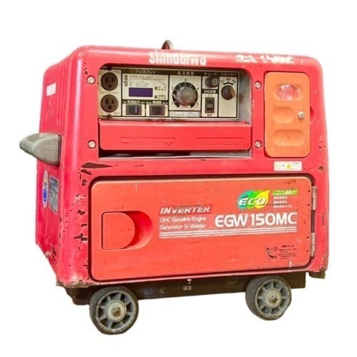 ○動作品 新ダイワ ウェルダー 防音型 エンジン発電機兼用溶接機 インバーター shindaiwa EGW150MC-i 超低騒音型 中古品■ジモティ姫路