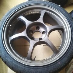 BlackRacingProN1 タイヤ付きホイール2本☆タイヤ9.5分山
