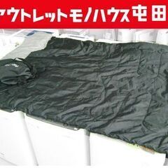 CANWAY 2人用 寝袋 黒グレー系 幅145cm アウトドア...