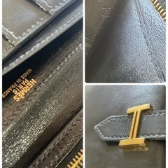 エルメス べアン カーフレザー 二つ折り 長財布 ブラック 黒　◻︎F