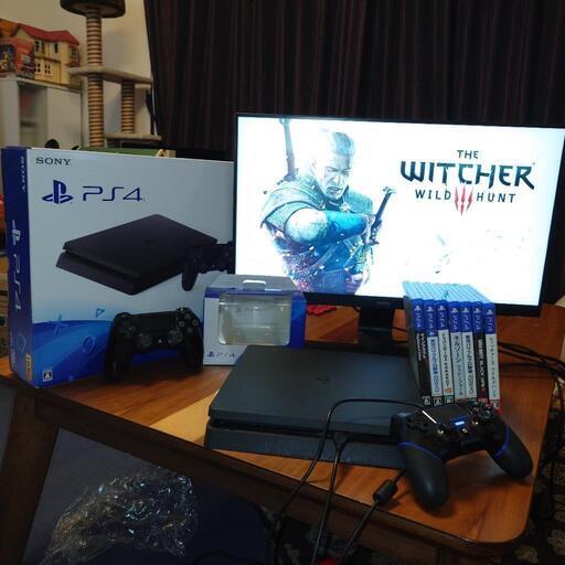 ゲーミングモニター付きPS4本体\u0026箱\u0026ソフト14本の豪華フルセット