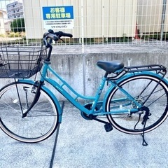 アサヒ カーグアクティブ 6段変速 26インチ ターコイズ 自転車 