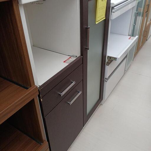 ★ジモティー割あり★　ｷｯﾁﾝ収納　ﾚﾝｼﾞ台BR/WH　現状訳あり品　 高さ(H)115 × 幅(W)80× 奥行(D)42 (cm)　【joh1596】