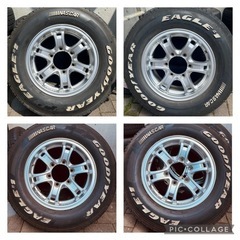 195/80R15　◎中古タイヤ+ホイール4本セット （キャラバン NV350で使用） ● WEDS KEELER FORCE 15インチ5.5J+42  ● GOODYEAR EAGLE#1 NASCAR 195/80R15  （残り溝6.5mm程　2019年製）