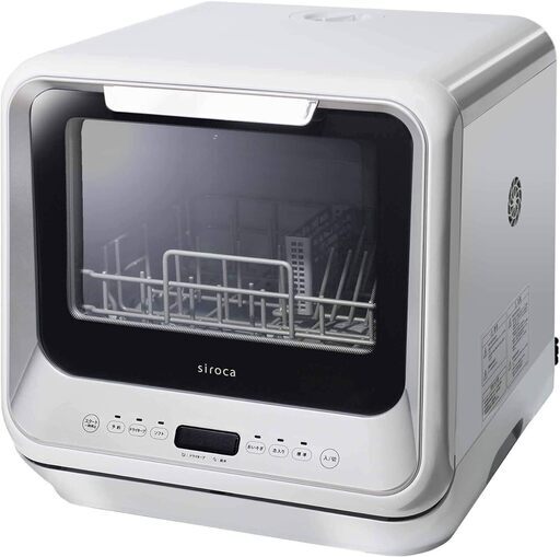 【美品】シロカ 2WAY食器洗い乾燥機 [食洗機/工事不要/除菌率99.9％/分岐水栓対応/液晶表示付き/タイマー搭載/360℃キレイウォッシュ] SS-M151 (シルバー)