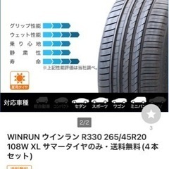 265/45R20 新品未使用4本セットウィンラン