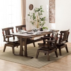 【受付終了】ニトリ　ダイニングテーブルセット　天然木