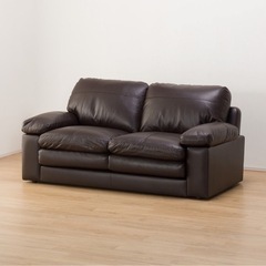 ニトリソファー ブラウン レザー