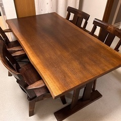 【受付終了】ニトリ　ダイニングテーブルセット　天然木