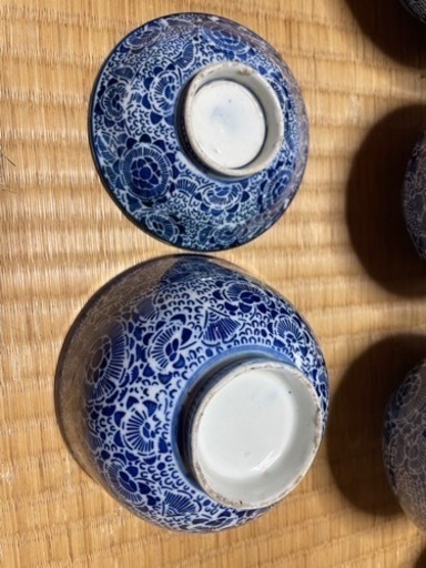 古伊万里 白磁蓋茶碗 4客 P590｜骨董店 のびる 古美術 骨董 和風