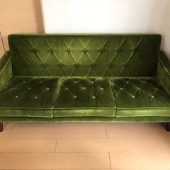 【カリモク60】ロビーチェア3シーター モケットグリーン