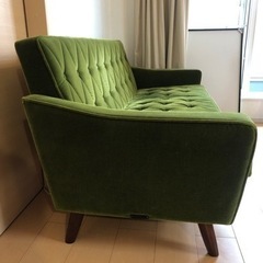 【カリモク60】ロビーチェア3シーター モケットグリーン