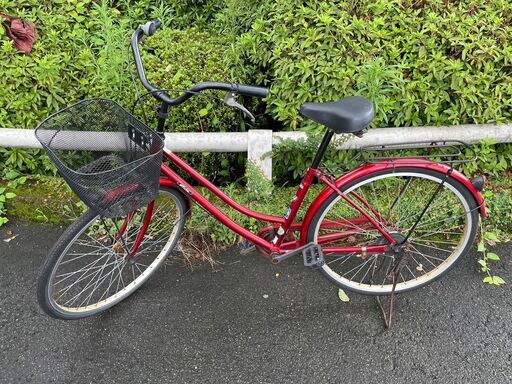 自転車　No.1475　レッド　26インチ　LEDライト付き　affiche　【リサイクルショップどりーむ鹿大前店】