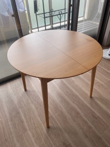 家具 ダイニングテーブル　円卓（ラウンド）　伸長式