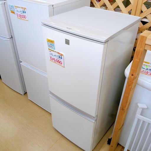 SHAP☆２ドア冷蔵庫☆137ℓ、2018年製、SU-14E6-KW、ホワイト、【浜村鹿野温泉ICから3分 買取本舗 宮本リサイクル 営業時間9～19時 定休日水曜のみ←連絡できませんm(_ _)m】