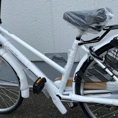 🚵‍♀️毎度即売れの新品自転車！🚵‍♀️26インチ 自転車 LEDライト🚵‍♀️白 ホワイト  ママチャリ 21テクノロジー🚵‍♀️1001🚵‍♀️