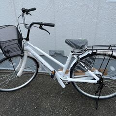 🚵‍♀️毎度即売れの新品自転車！🚵‍♀️26インチ 自転車 LEDライト🚵‍♀️白 ホワイト  ママチャリ 21テクノロジー🚵‍♀️1001🚵‍♀️