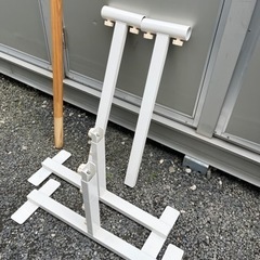 一人用　高さ切替式バースタンドセット　バニラ　１．５ｍ　塗装品（４５ｍｍ）