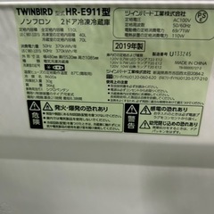 早い者勝ち大セール‼️‼️＋ご来店時、ガン×2お値引き‼️TWINBIRD(ツインバード) 2019年製 110L  2ドア冷蔵庫🎉