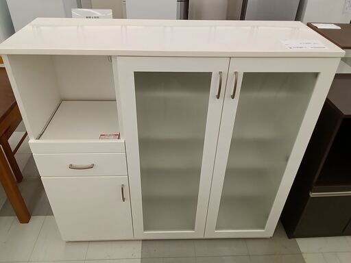 ★ジモティ割あり★ レンジ台  ホワイト  H115.5×D40×W120 クリーニング済み TC658
