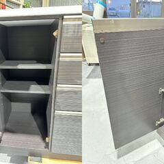 ★キッチンカウンターボード★ ロータイプ H975 キャビネット レンジボード 鏡面仕上げ ブルモーション機能 