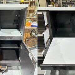 ★キッチンカウンターボード★ ロータイプ H975 キャビネット レンジボード 鏡面仕上げ ブルモーション機能 